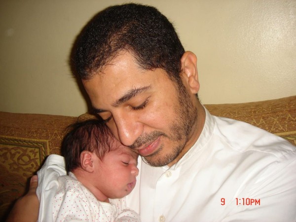 Photo of Sheikh Ali Salman with his daughter Nabaa, who turned 15 and has been deprived of her father since she was 7.