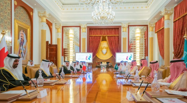 Mohammed bin Salman during his meeting with his Bahraini counterpart in Al-Sakhir, December 10, 2021
